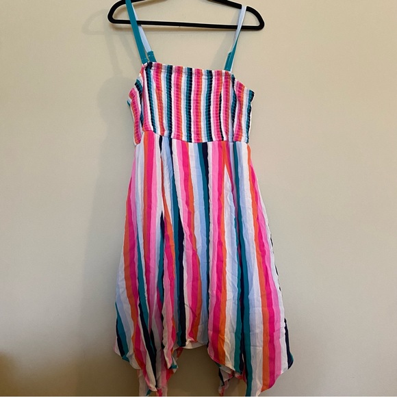 Torrid Midi Guaze Striped Dress 2 - Picture 2 of 8